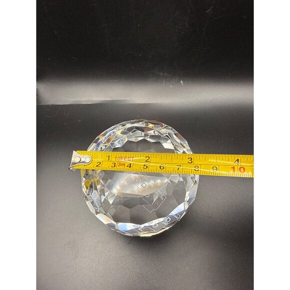 Simon Designs Crystal Paperweight Faceted Cut Glass 3.25” Diameter Damaged Box - Picture 6 of 8